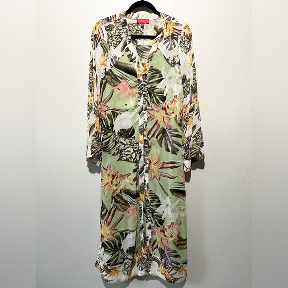 GUESS- Floral Colorful Kimono Duster Size M - Picture 1 of 4